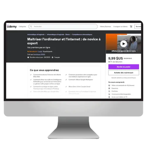 Cour En ligne sur Udemy 