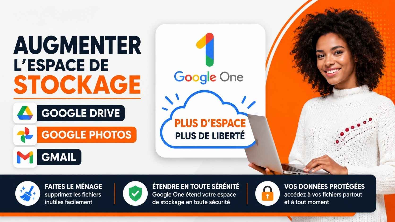 Augmenter stockage Google One